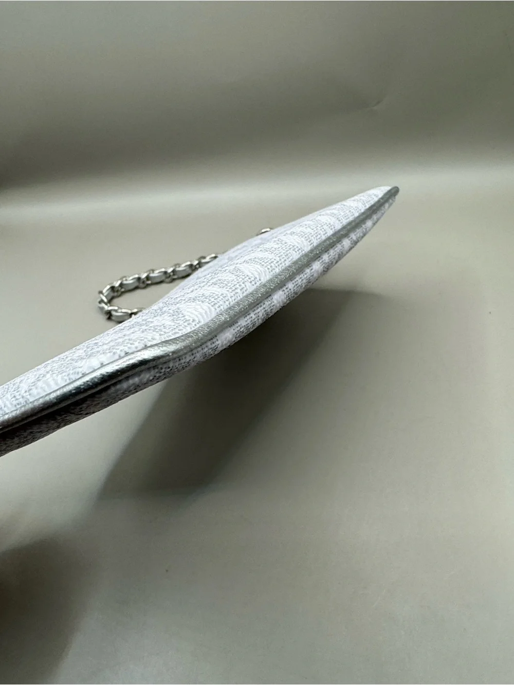 Michael Kors Metallic Silver Trim Zip Pouch Wristlet - Picture 7 of 7
